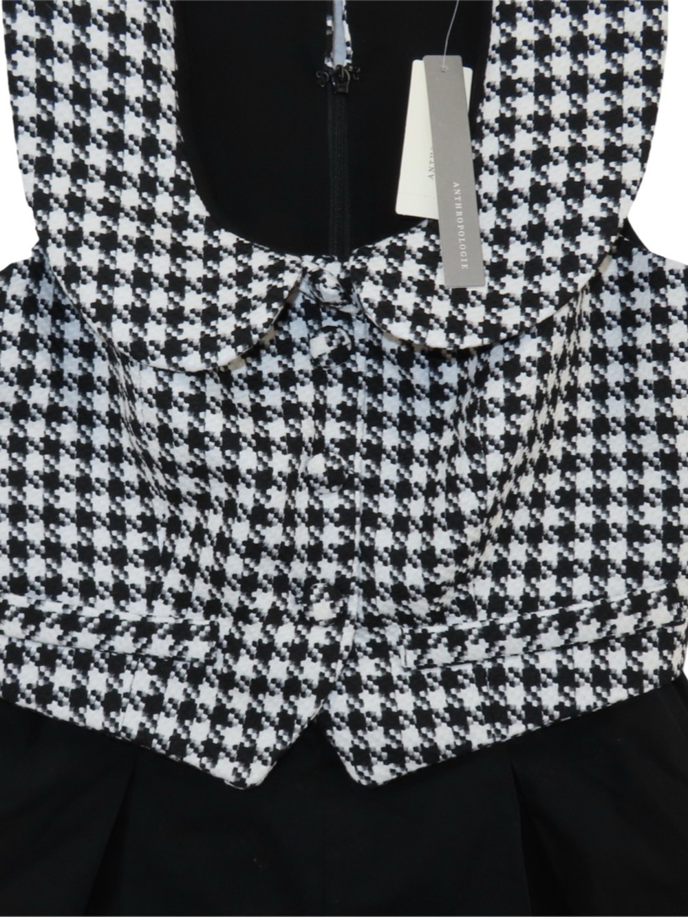 Anthropologie Maeve Collared Twofer Romper NWT Size 8 Black White - Picture 7 of 10